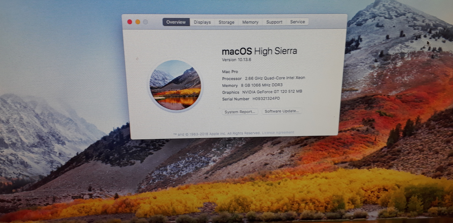 Mac Pro 2009 Model 4.1 2.66 4 Core 1TB HD