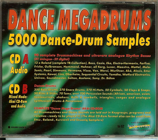 Best Service Dance Mega Drums 90 Drum Machines 2 Disc Set Open