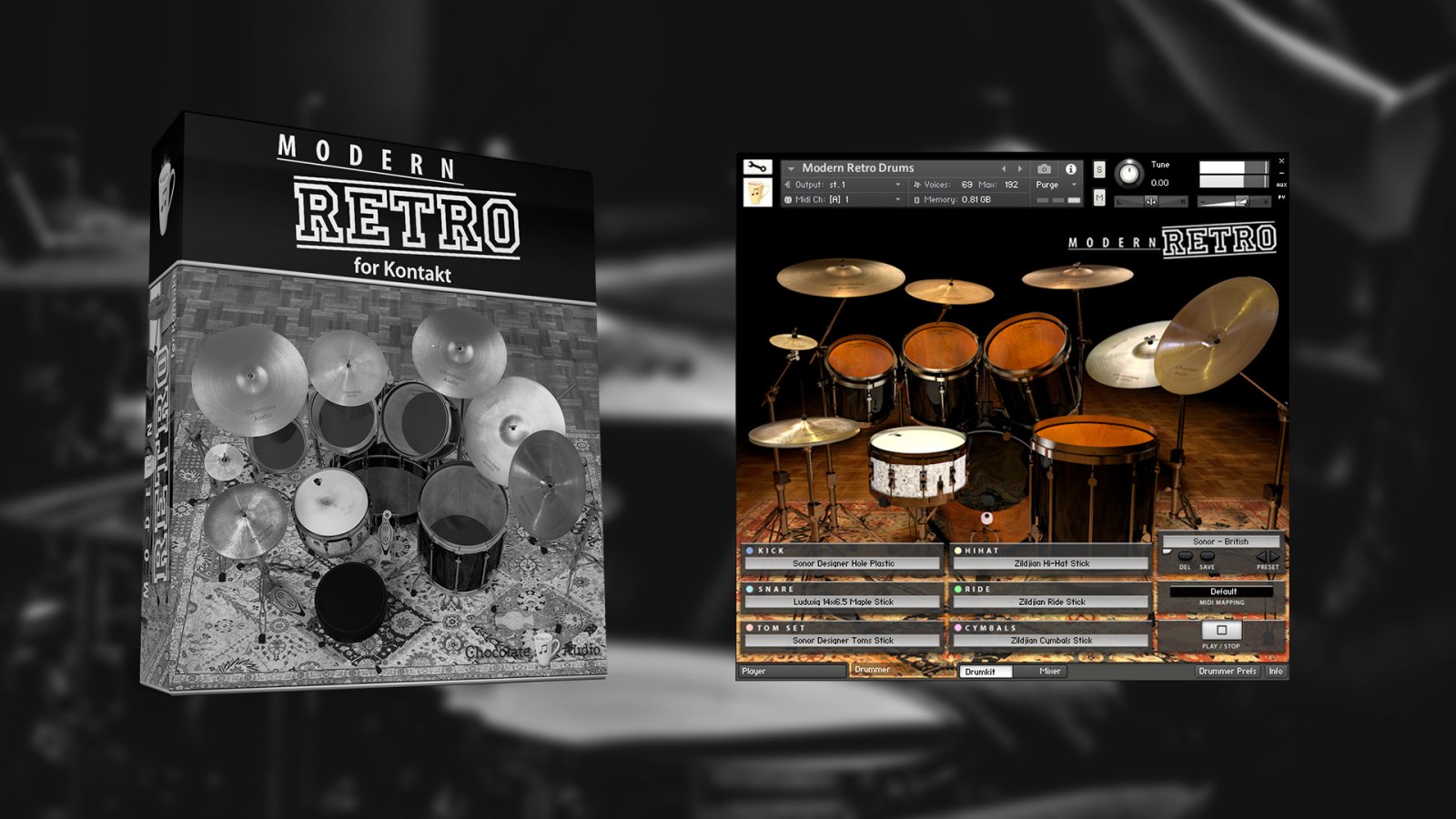 Chocolate Audio Modern Retro Drums For Kontakt