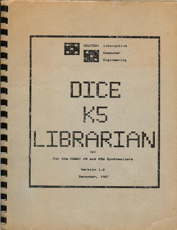 DICE Kawai K5 Librarian DOS