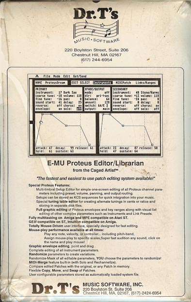 DR.T Emu Protues Editor/Librarian Amiga