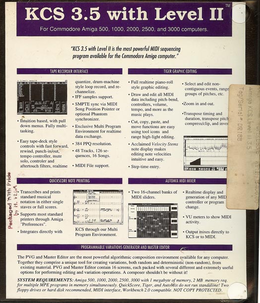 Dr. T KCS 3.5 Amiga Sequencer