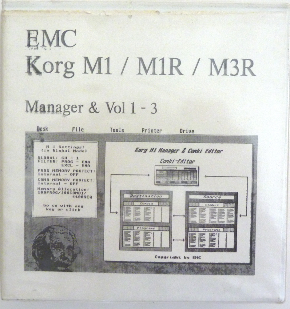 EMC Korg M1/R M3R Atari Librarian, Combi Editor & Vol1-3