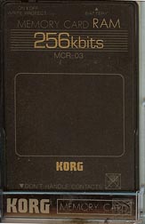 Korg M1 Blank 256k Ram Card Open Box