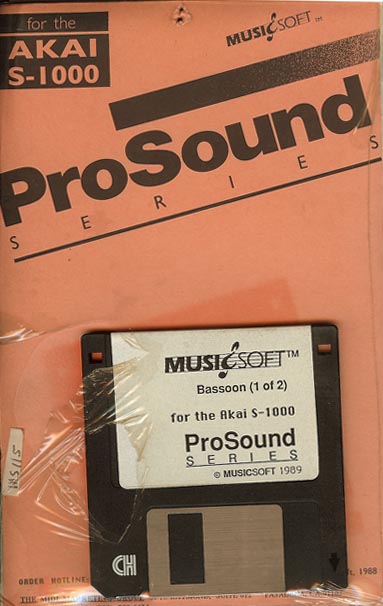 MusicSoft ProSound Akai S1000 Bassoon Dual Floppy Disk Set