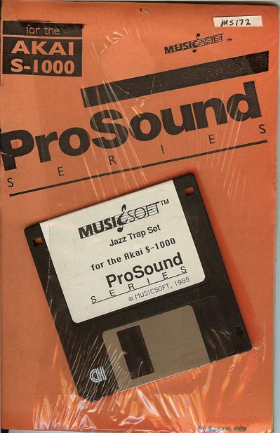 MusicSoft ProSound Akai S1000 Jazz Trap Set Floppy Disk