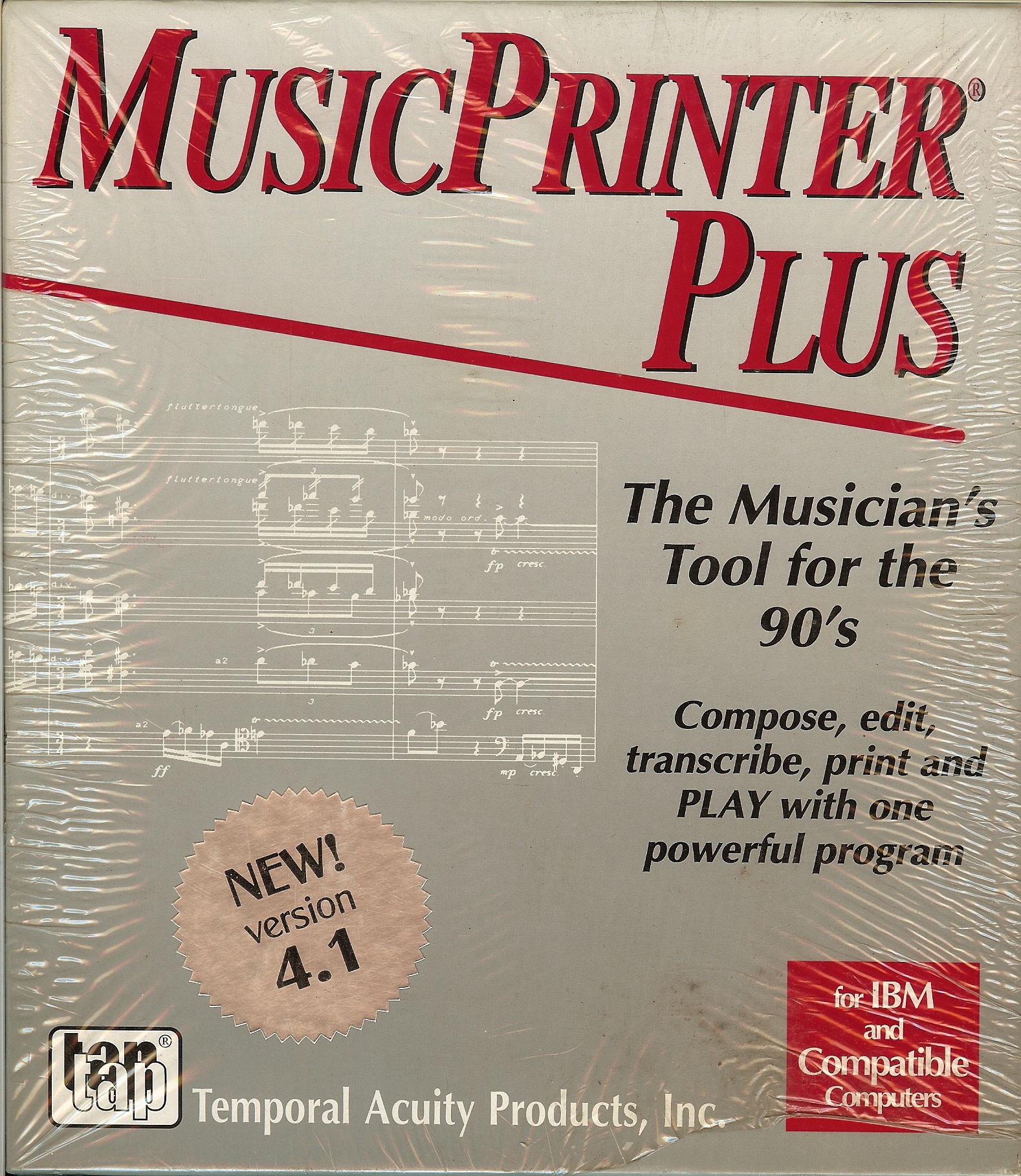 Temporial Acuity Products MusicPrinter Plus 4.1 DOS