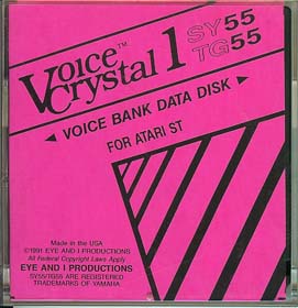 Voice Crystal Yamaha SY55/TG55 Atari Format Volume 1 Patch Disk