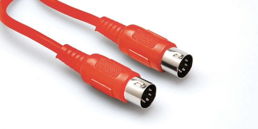 Hosa MID-305 5 foot MIDI Orange Cable