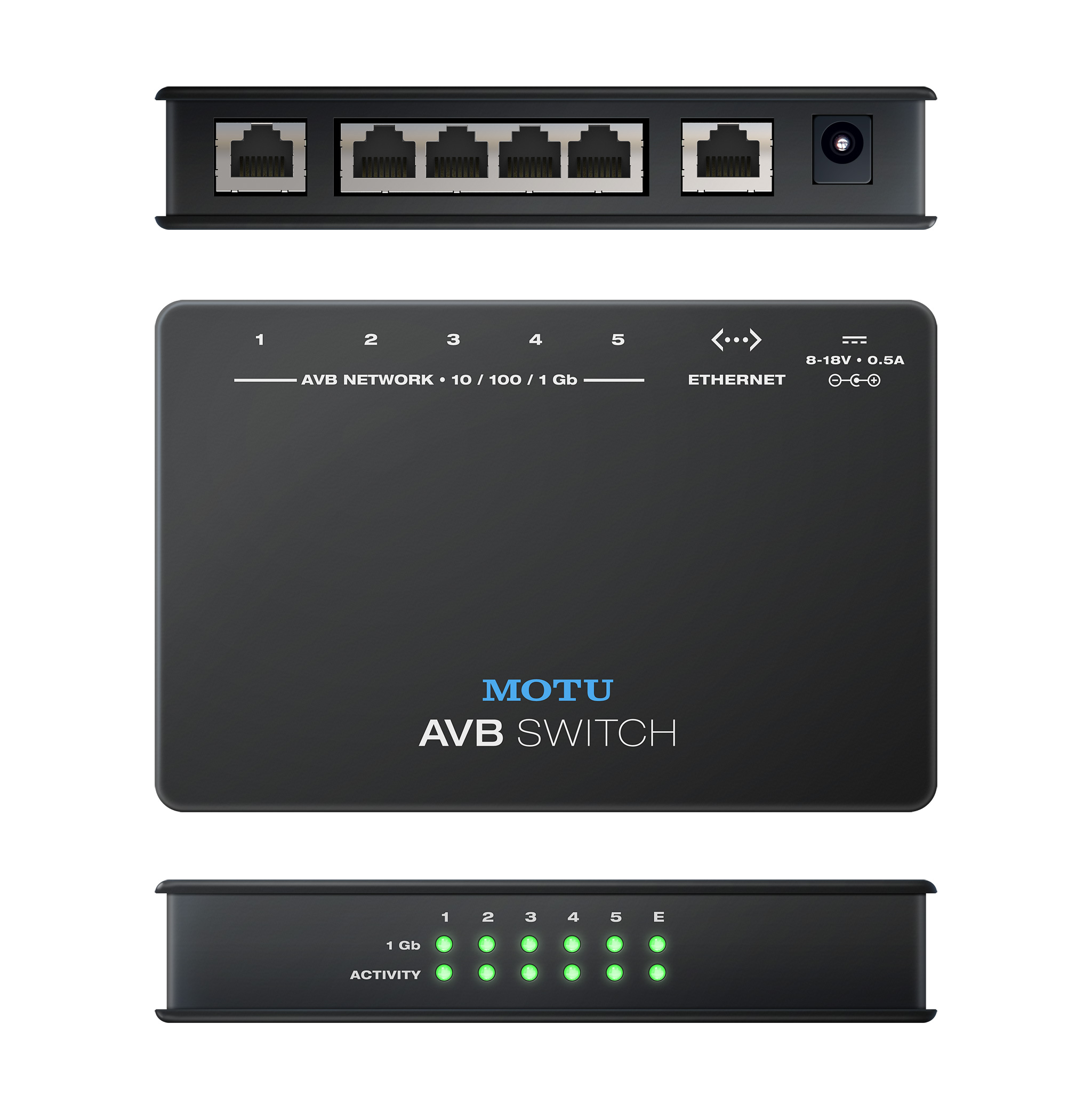 MOTU AVB Five-port AVB Ethernet Switch