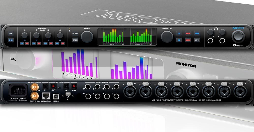 MOTU 8pre-es 24x28 Mac PC Thunderbolt/USB Audio Interface