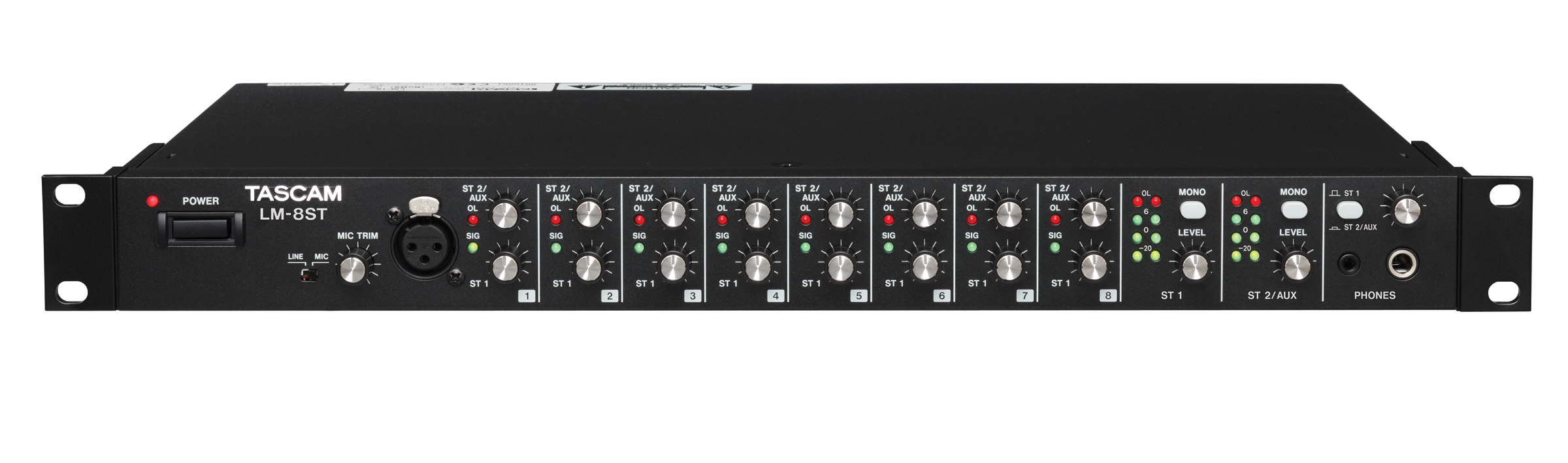 Tascam LM-8ST Rackmount Line Mixer with 2 Stereo Busses