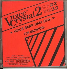 Voice Crystal Yamaha SY22/TG33 Mac Format Volume 2 Patch Disk