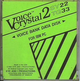 Voice Crystal Yamaha SY22/TG33 PC Format Volume 2 Patch Disk