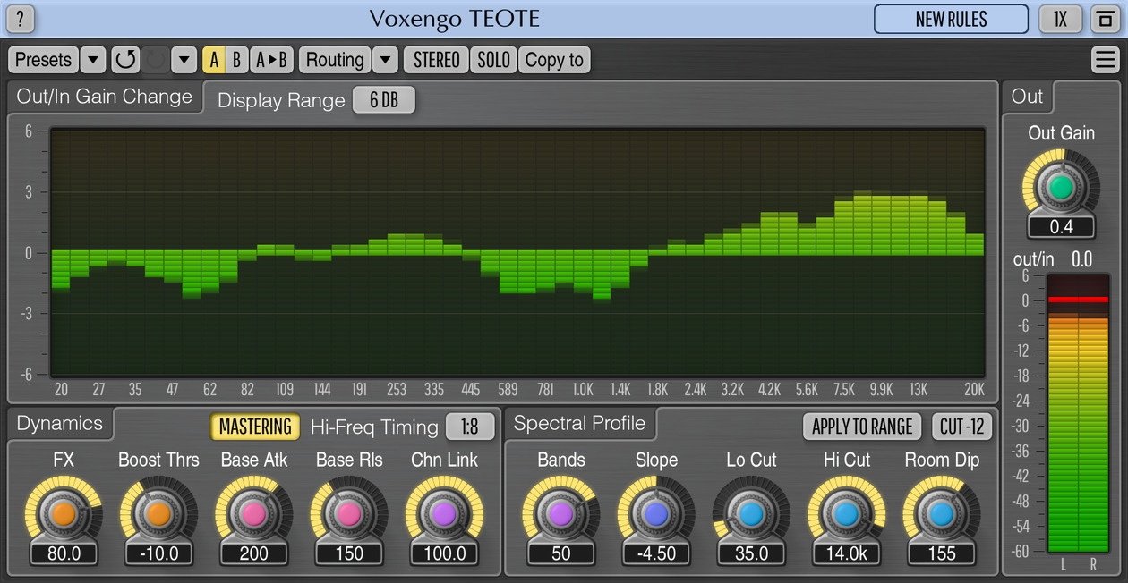 Voxengo TEOTE Mac PC Automatic Spectral Balancer Plug-In eLicens