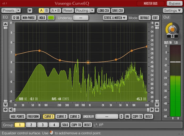 Voxengo CurveEQ Mac PC Linear-Phase Spline Equalizer Plug-In