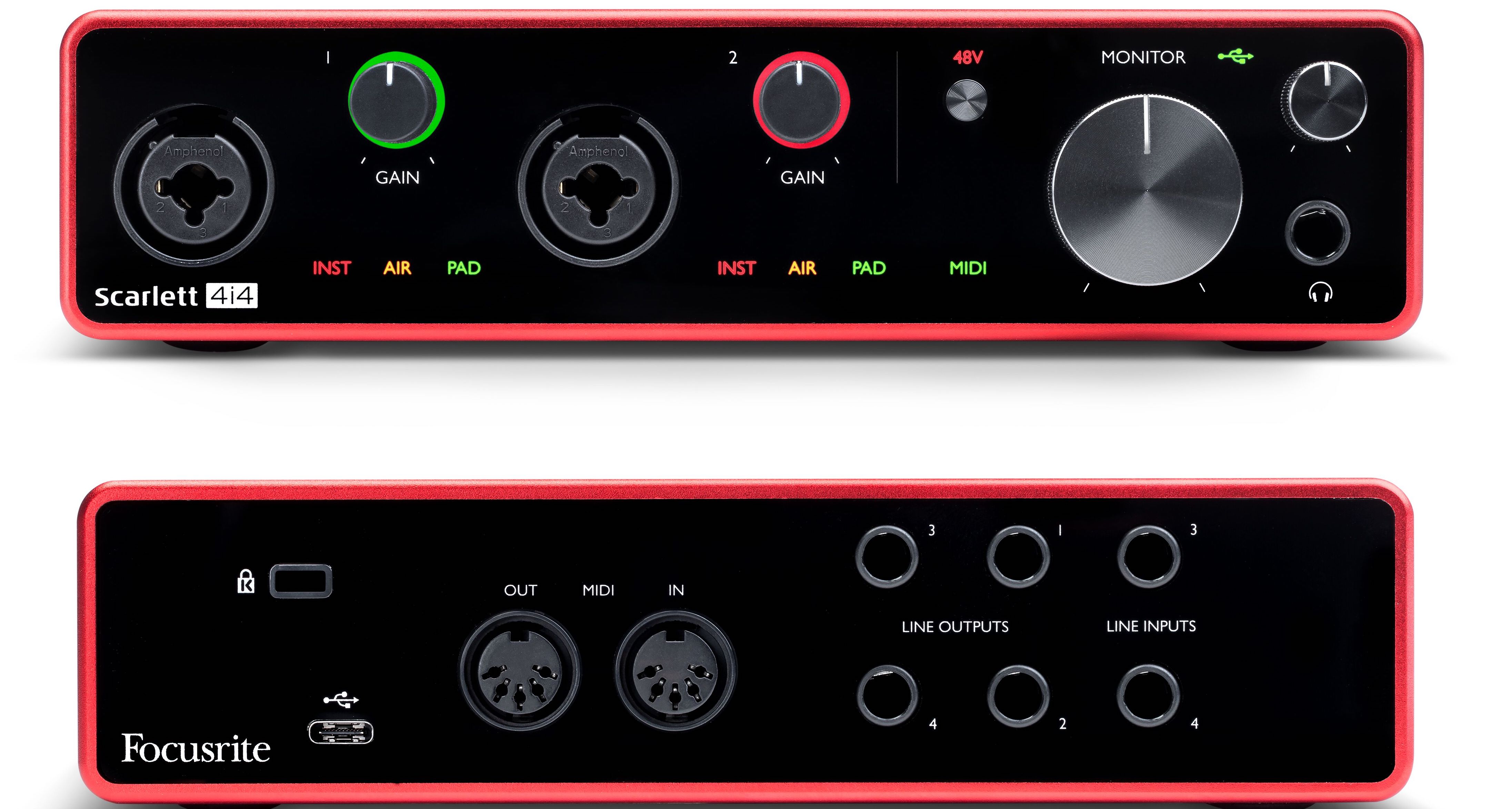 Focusrite Scarlett 4i4 (3rd Gen) 4x4 Mac PC USB Audio Interface